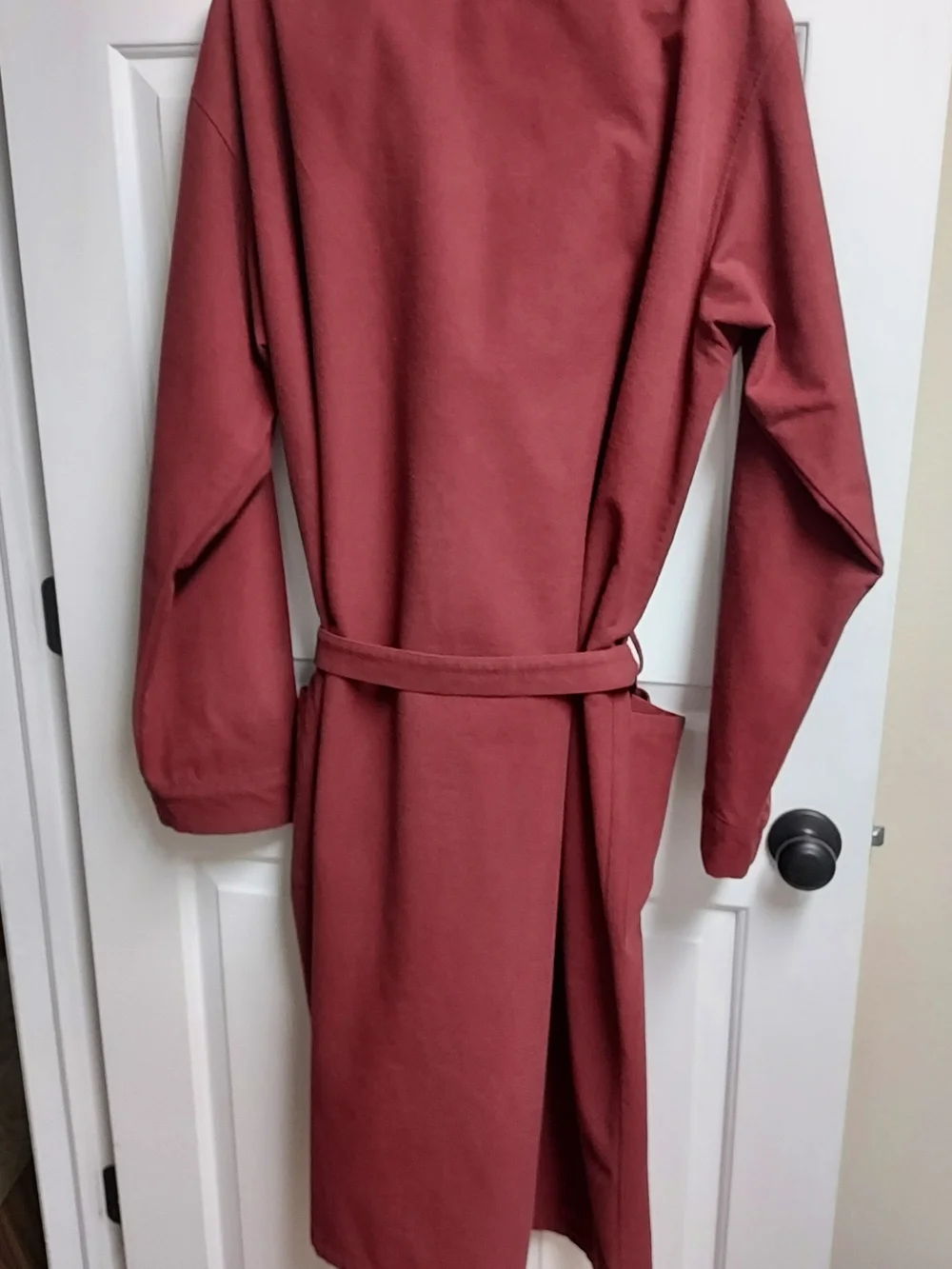 Men's: LL.Bean 3 Pocket Long Robe - Burgundy Brushed Flannel 100% Cotton. XLT